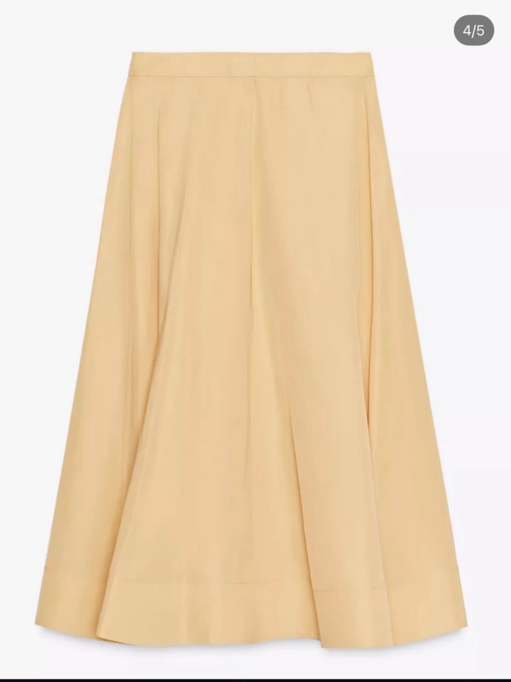 Zara Pale Yellow Midi Skirt - Picture 4 of 4